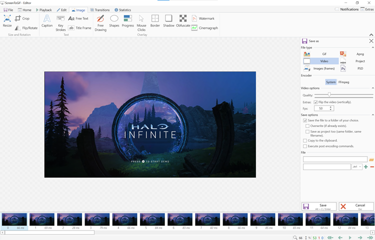 ScreenToGIF's editing window STGEditing